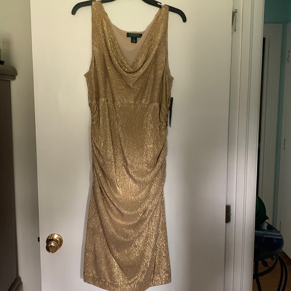 Gold Ralph Lauren evening dress